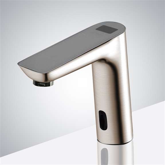 Romo Brushed Nickel Commercial Infrared Automatic Sensor Faucet with Digital Display